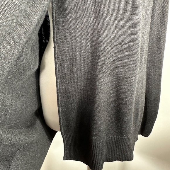 LULULEMON Size 6? Hooded Peace Of Mind Wrap Cardigan Sweater Heathered Black - Picture 7 of 14